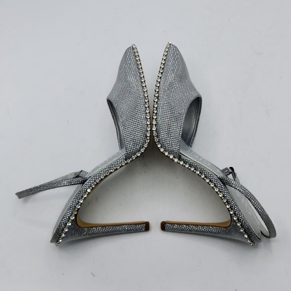 Gianni Bini Silver Rhinestone Embellished Slingback Pumps - Size 7.5 - Picture 8 of 17